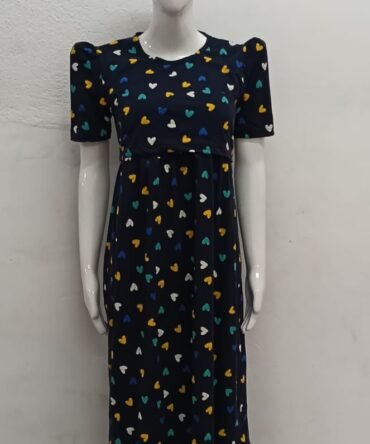 BLACK WITH MULTI SMALL HEARTS