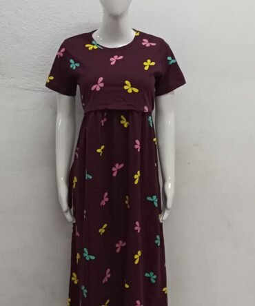 MAROON WITH BUTTERFLIES